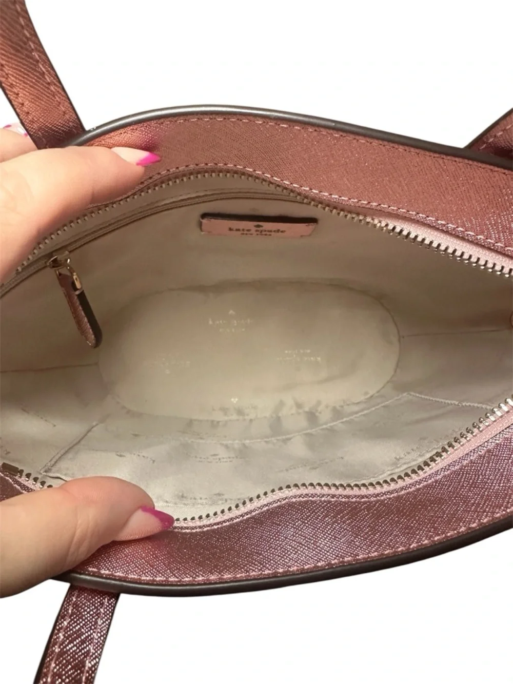 Kate Spade New Glitter Convertible Satchel & Matching Wallet in Mitten Pink Set